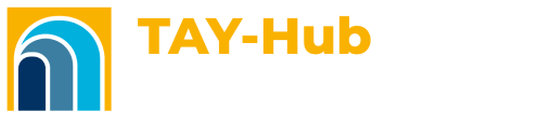 Logo for the TAY-Hub: Transition age youth hub.