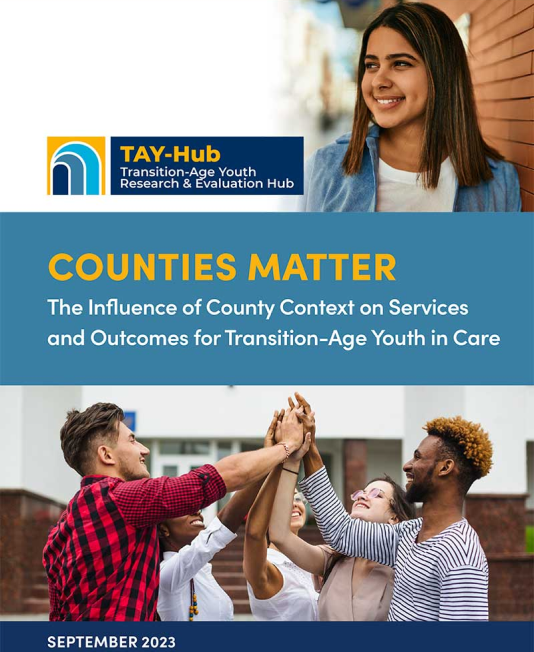 Image of the cover of "Counties Matter" report from the TAY-Hub